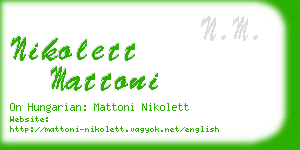 nikolett mattoni business card